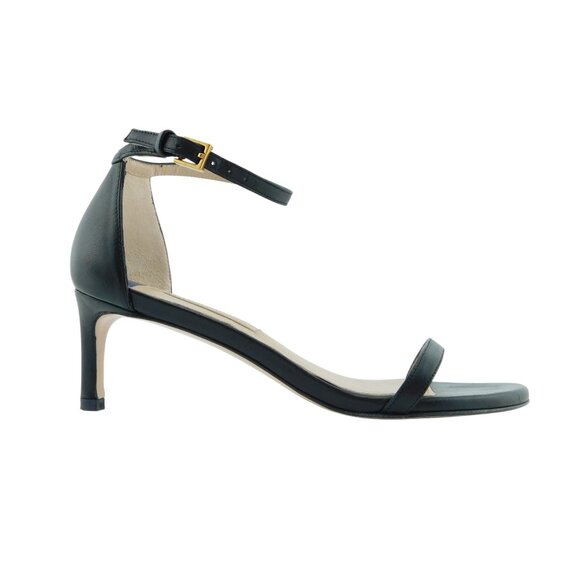 STUART WEITZMAN Black Leather Strap Pump Ankle Sandal Heel Sandals 6 - Picture 2 of 8